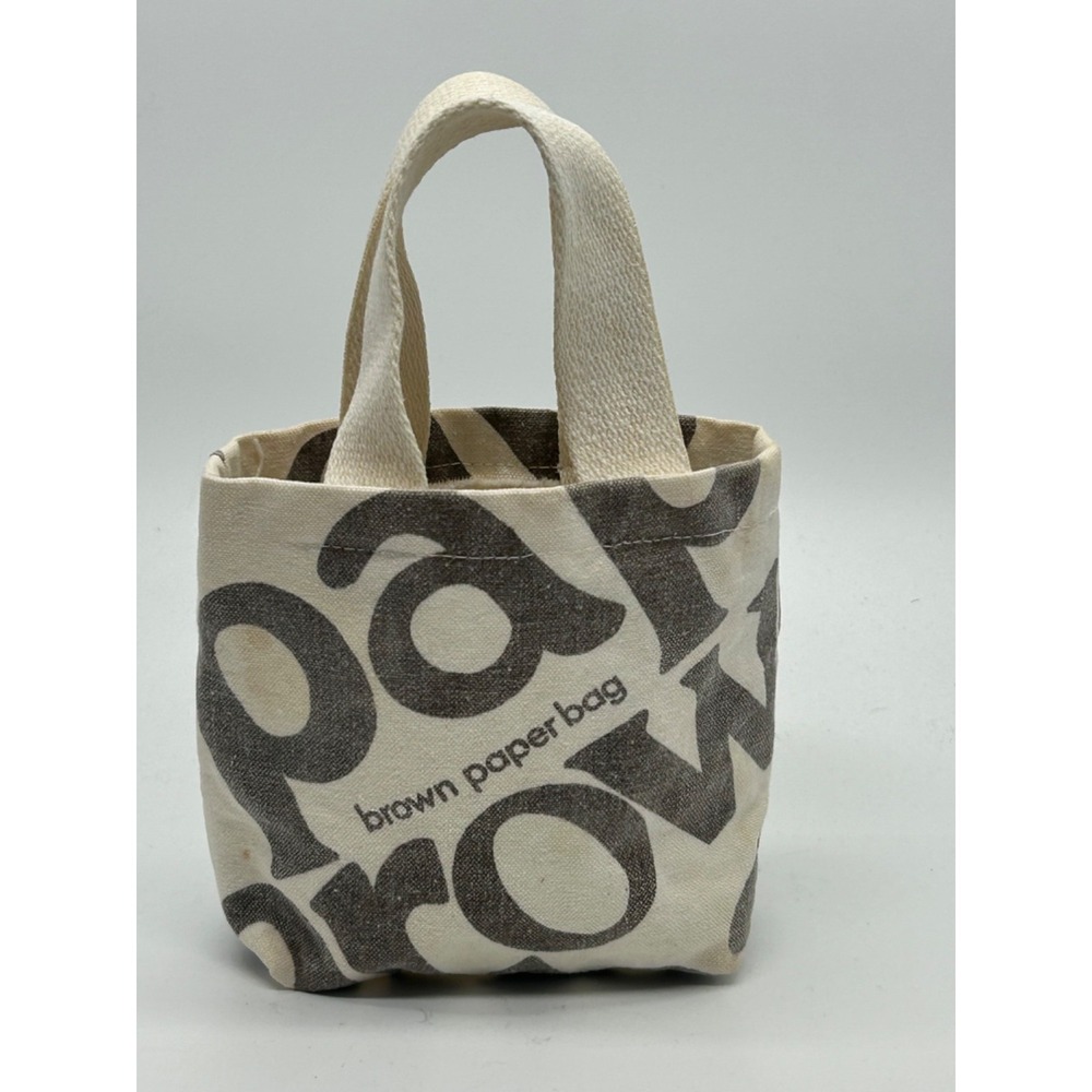 Vtg Bloomingdales? Brown Paper Bag Miniature Canvas Collectible Doll size